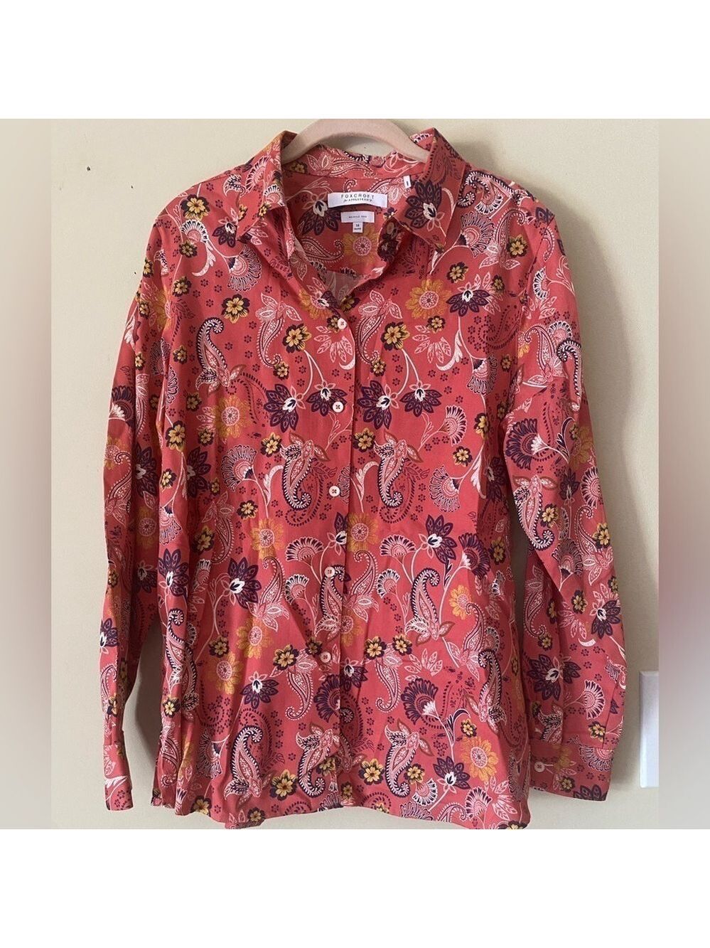 Foxcroft for Appleseed’s Pink Paisley Blouse 14